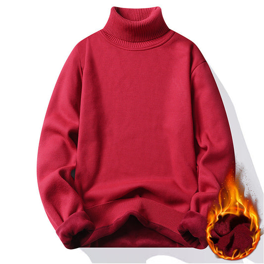 High-neck Men's Sweater Bottoming Plush