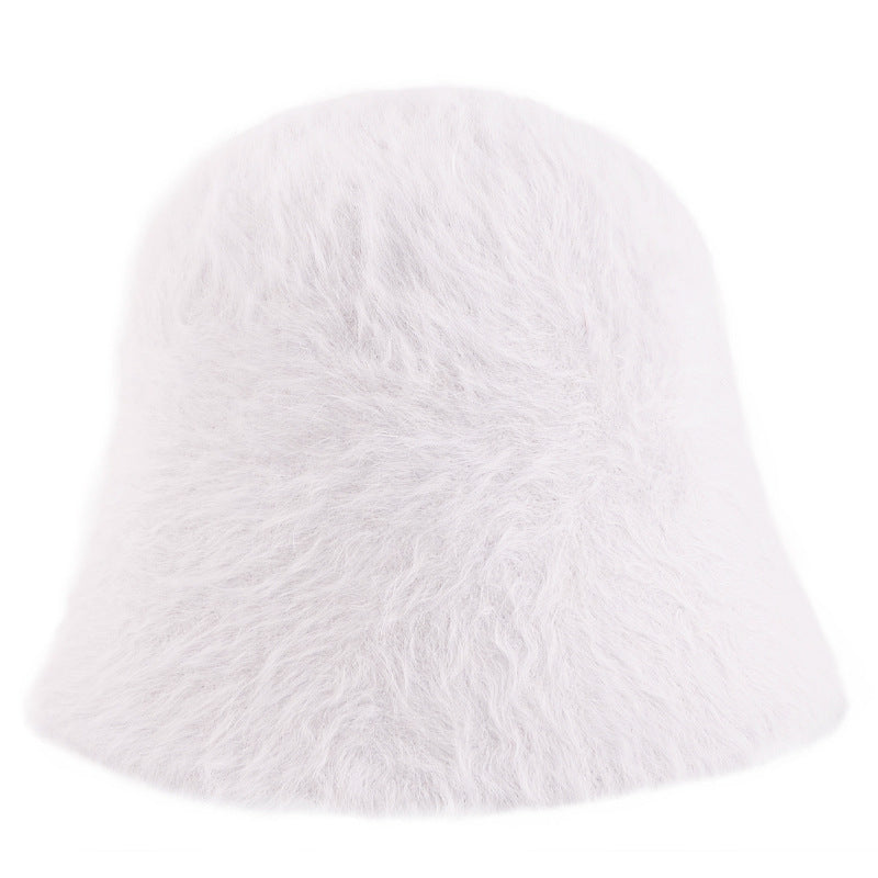 Cute Fluffy Rabbit Hair Fisherman Hat