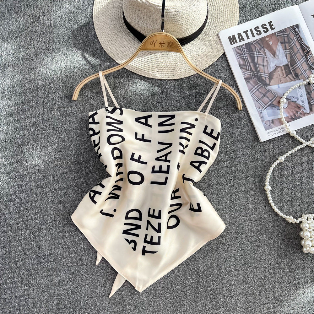 Triangle Belly Pocket Letter Bra Scarf Vest