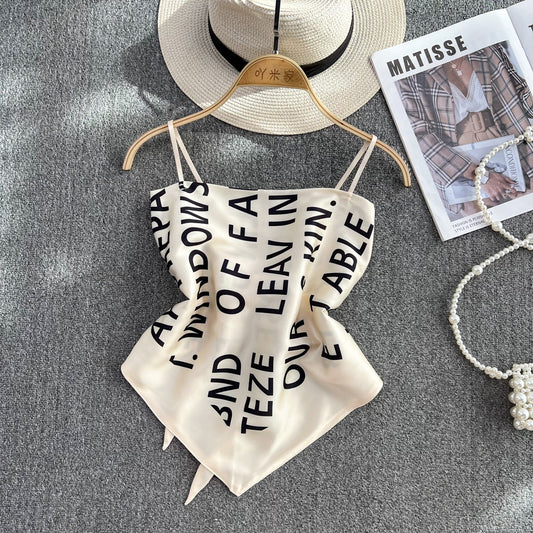 Triangle Belly Pocket Letter Bra Scarf Vest