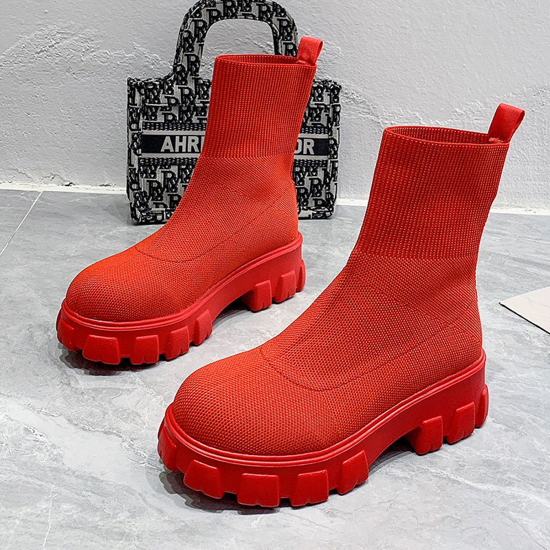 European And American Mid-tube Boots Set Foot Large Size
