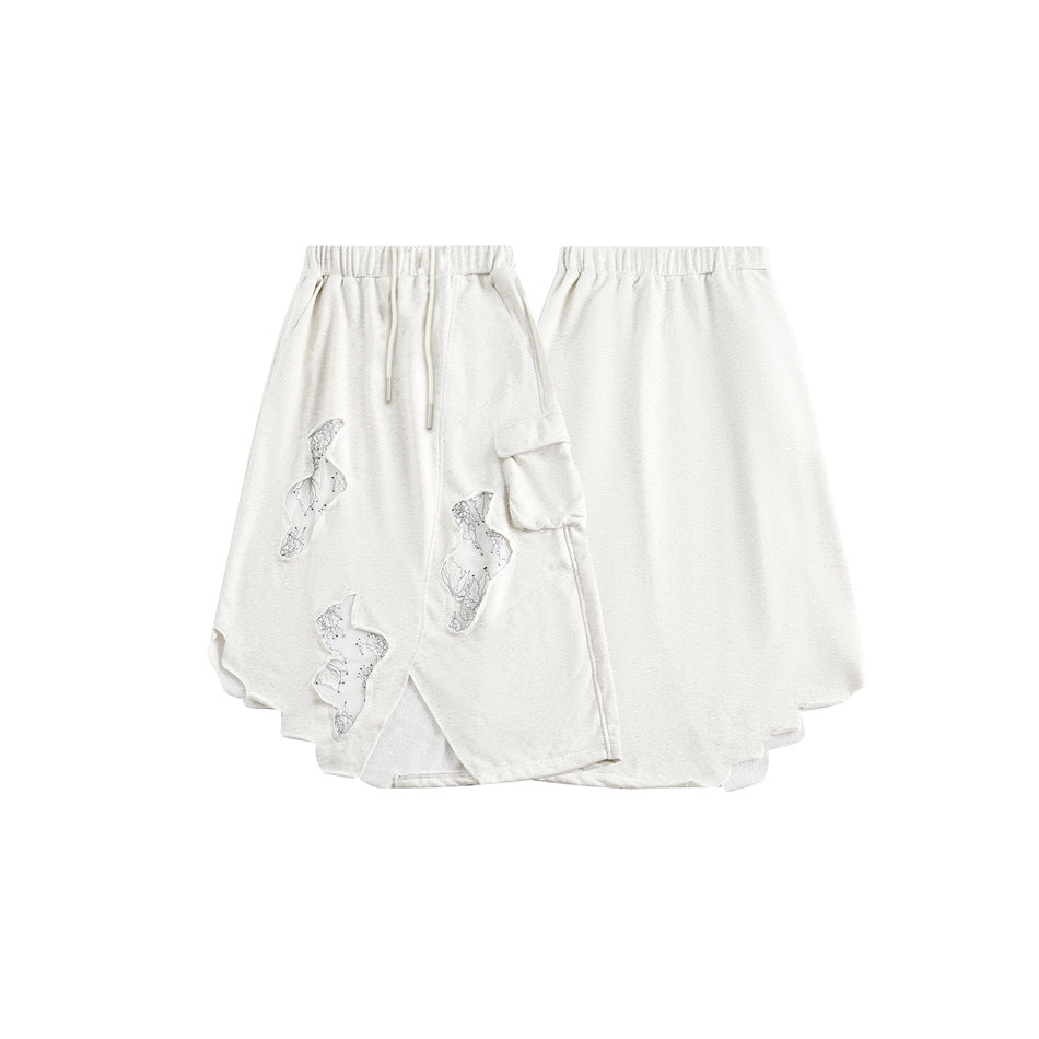 Fashion Holes Stitching Skirt Women