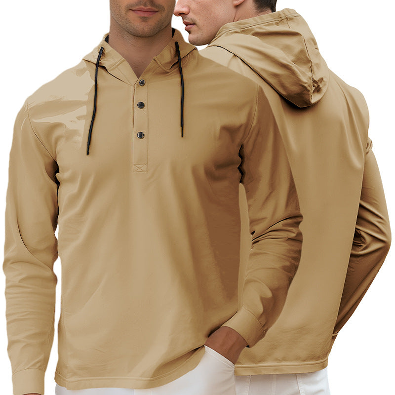Fashionable Casual Half-cardigan Hoodie Long-sleeve Shirt