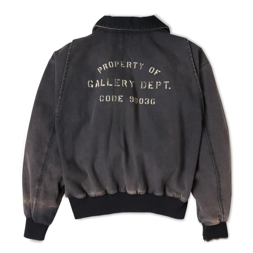 Distressed Lettered Denim Loose Jacket