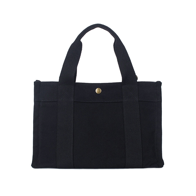 White Simple Casual Canvas Bag Ladies Horizontal Section