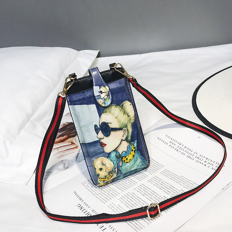 Printed Cartoon Mobile Phone Bag Women's Messenger