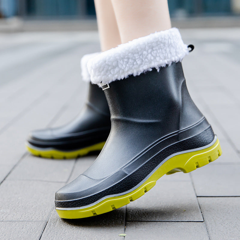 Female Short Non-slip Waterproof Rubber Shoes