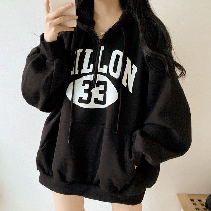 Fleece-lined Thickened Hooded Sweatshirt Women's Design Sense