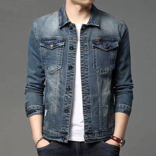 Jeansjakke til mænd, koreansk stil, flot og slim-fit