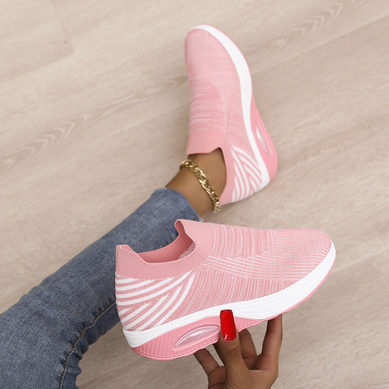 Women's Elasticated Flying Knitting Foot Cushion Socks Shoes