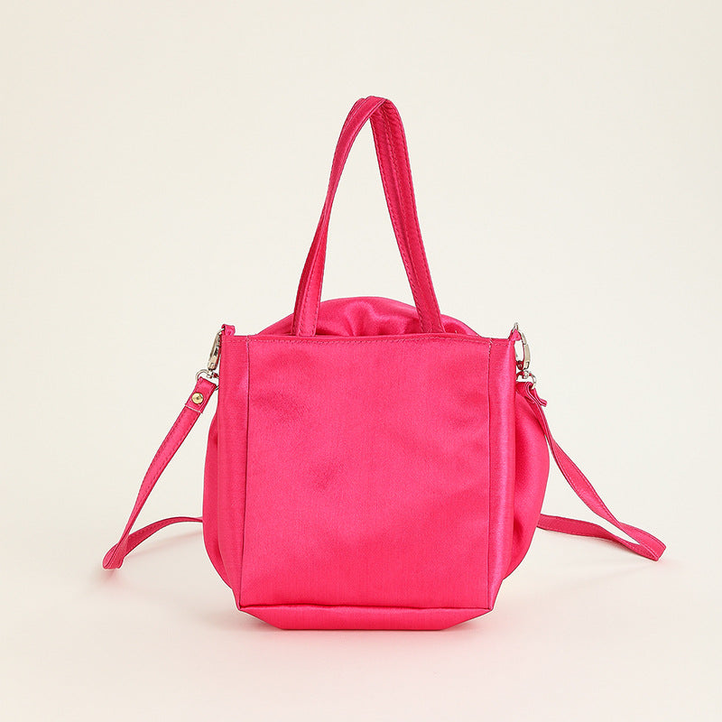 Satin Satin Three-dimensional Rose Flower Shape Portable Crossbody Party Wedding Female Dinner Bag