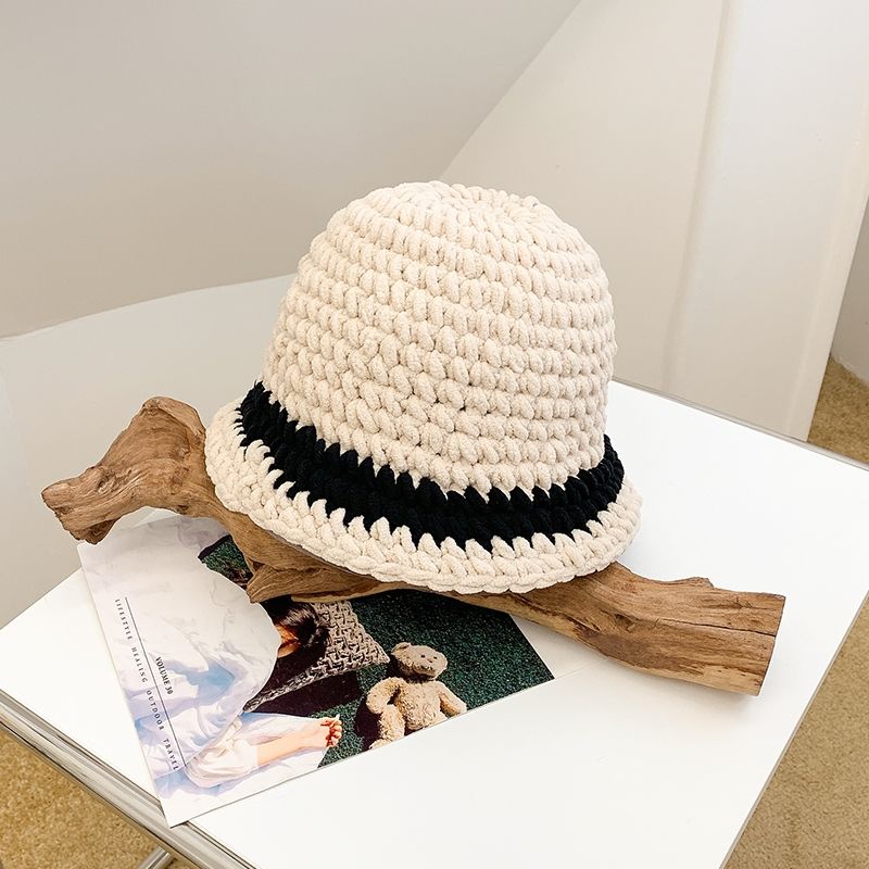 Women's Thick Wool All-match Large Head Circumference Sunshade Bucket Hat