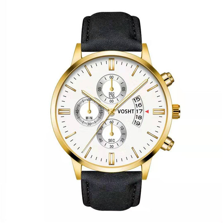 Men's Business Watch Three-eye six-point scale with calendar watch
