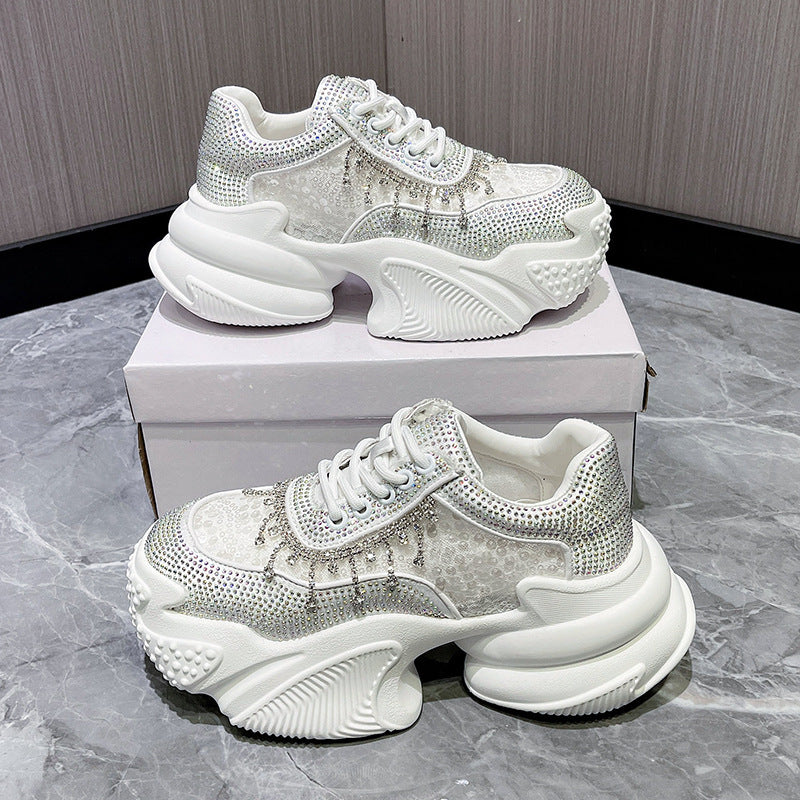 Rhinestone Shoes Female Sequin Platform Sneaker