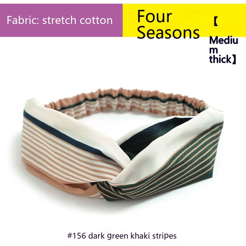 Bohemian Style Elastic Cross Chiffon Headband For Women