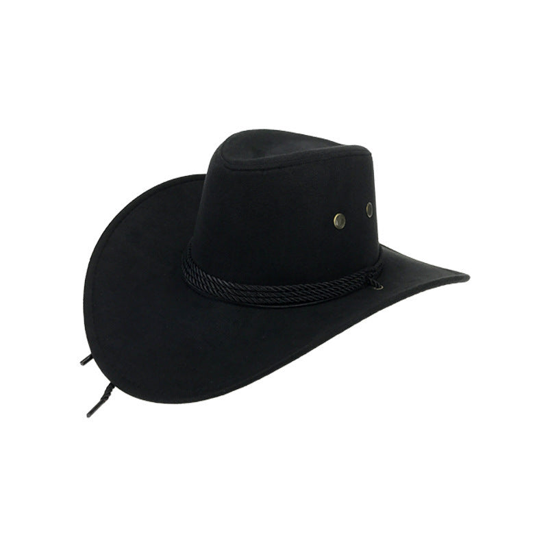 Western Denim Male Hat Double-sided Suede Sun Hat Female Horse Riding Hat