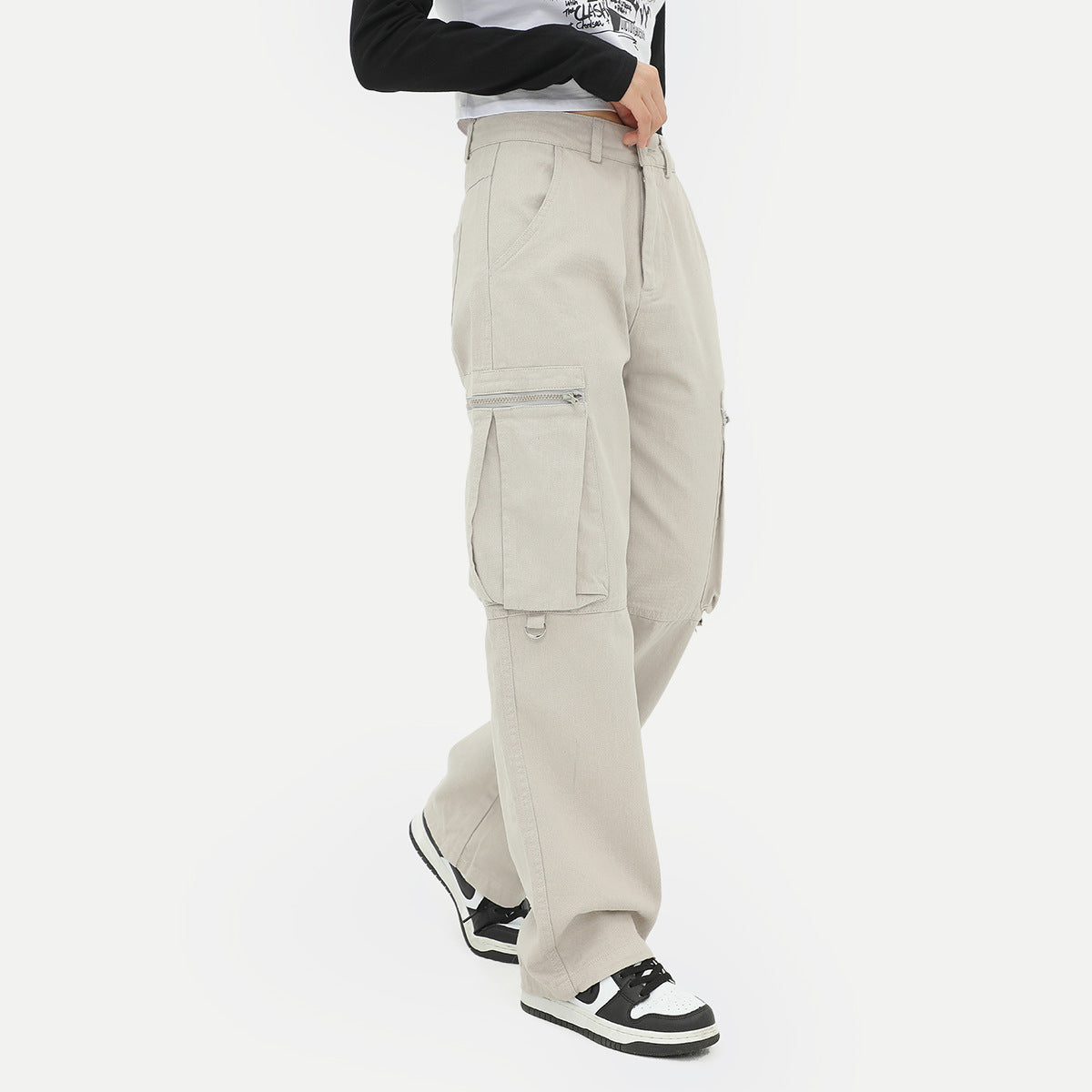 Overalls Lynlås Overdimensionerede Baggy Lige Bukser