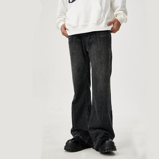 Men's And Women's Same Maychao Straight Washed And Worn Denim Trousers
