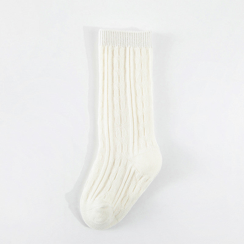 Spring And Summer Combed Cotton Long Tube Baby Knee Length Socks