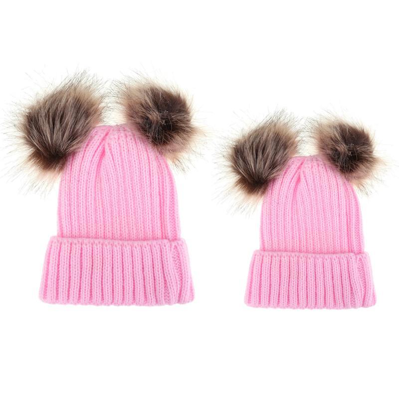 Woolen Cap Pairs Of Fur Balls