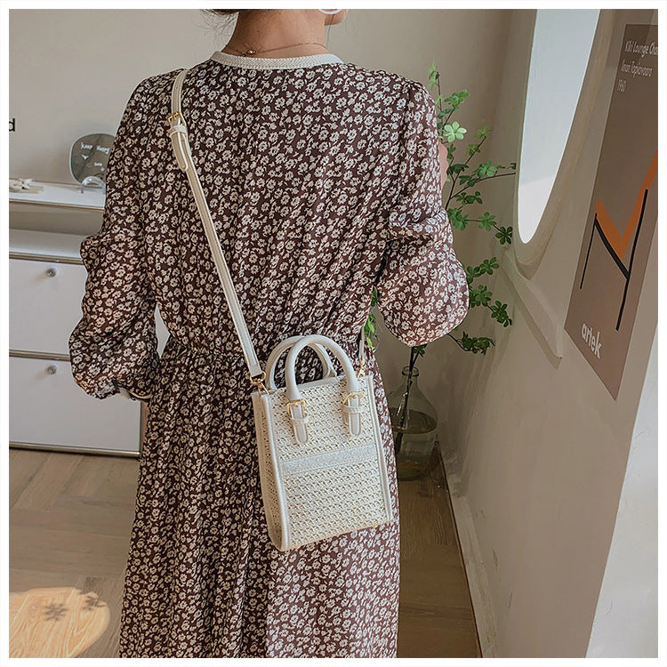 Ethnic Style One Shoulder Portable Straw Woven Bag