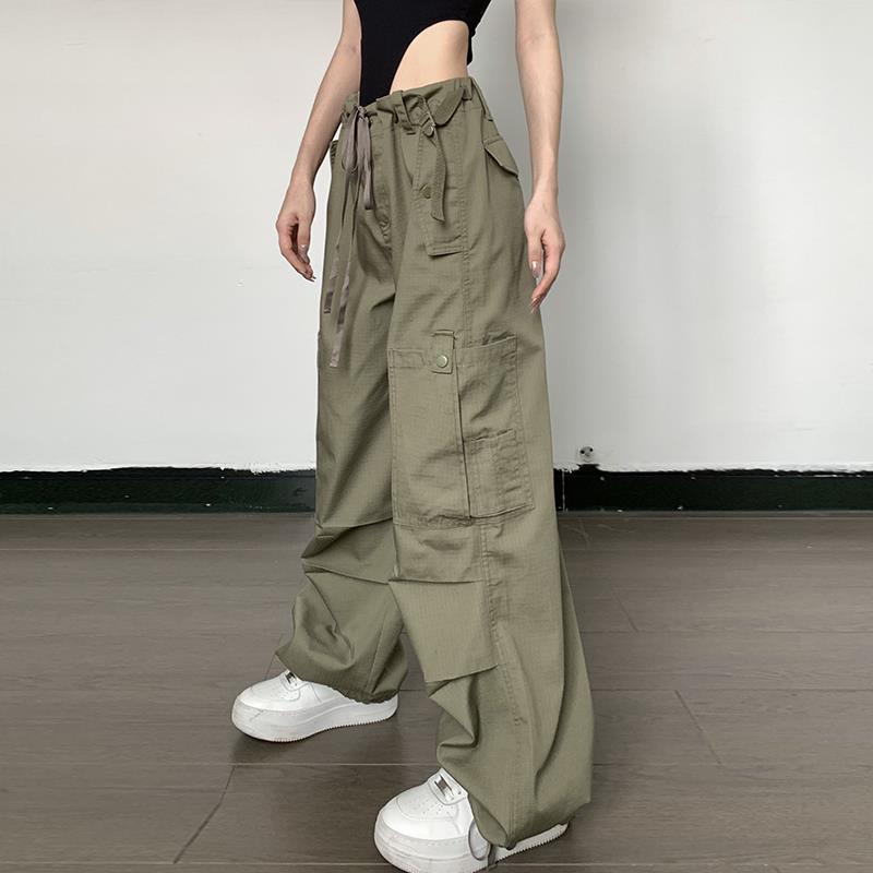 Vintage Fashion Large Pocket Straight Casual Pants