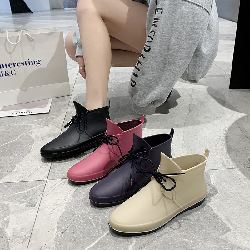 Women's Short Tube Grocery Shopping Waterproof Kitchen Rubber Shoes