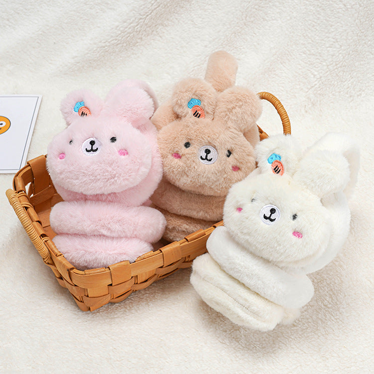 Children's Warm Cute Cartoon Plush Retractable Earmuffs