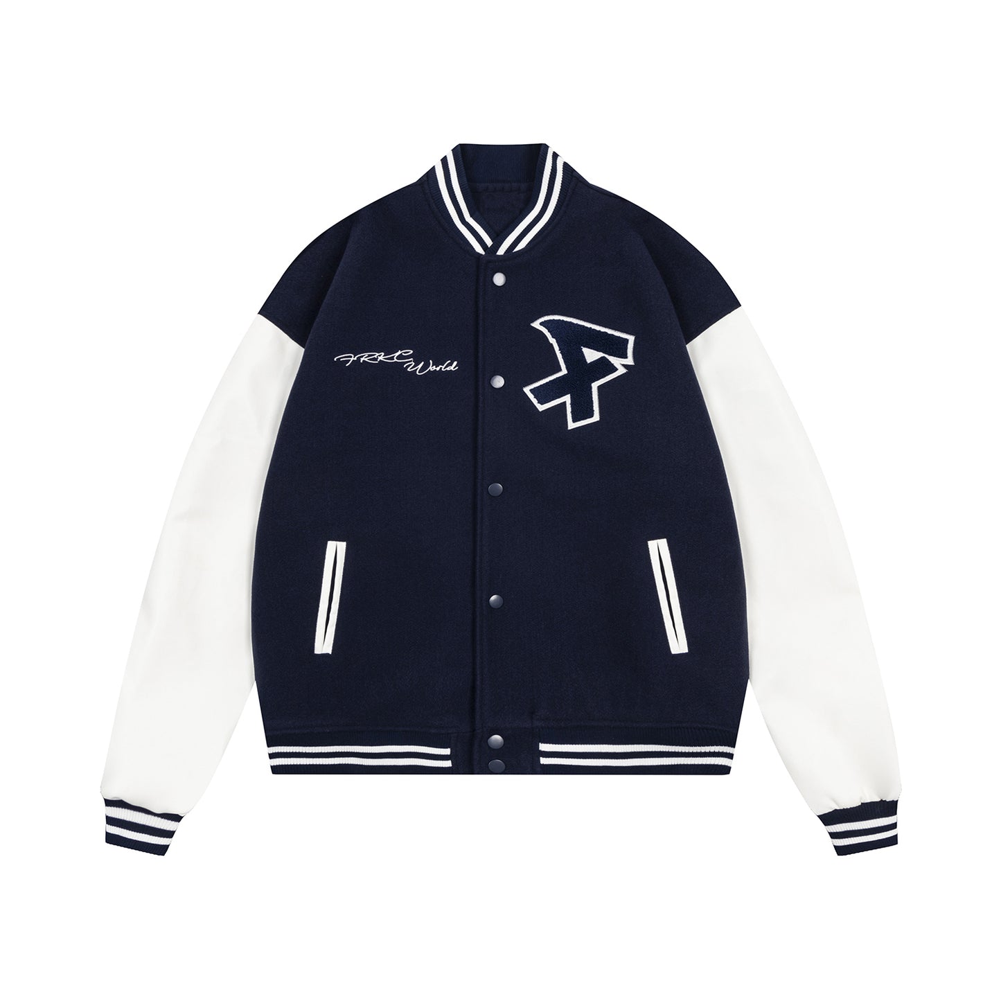 American Retro Alphabet Embroidered Baseball Uniform Coat