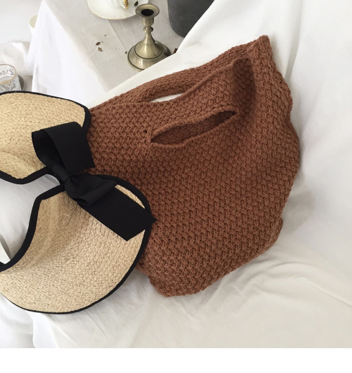 Women's Portable Loose Hemp Soft Knitted Wool Bag