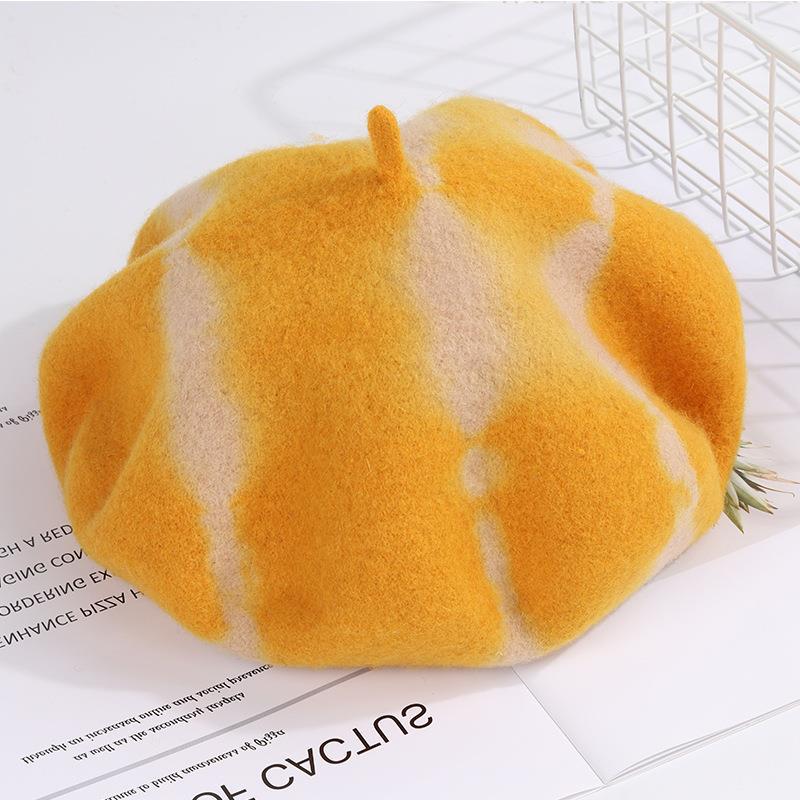 Tie Dyed Fine Wool Beret Hat