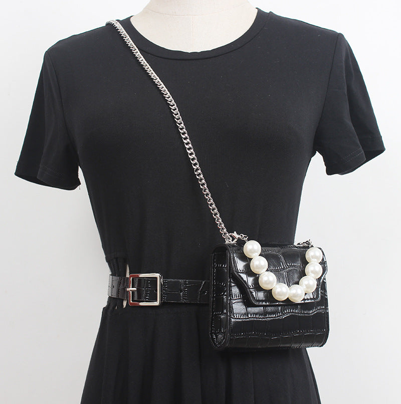 Handmade Pearl Mini Chain Diagonal Bag