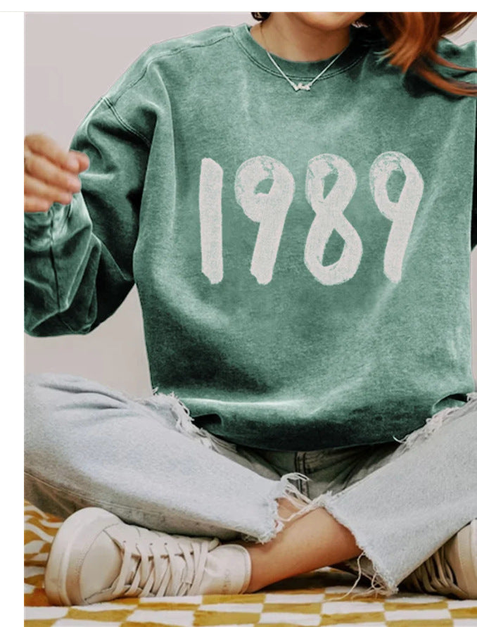 Langærmet sweater med rund hals til damer - Spandex sweater