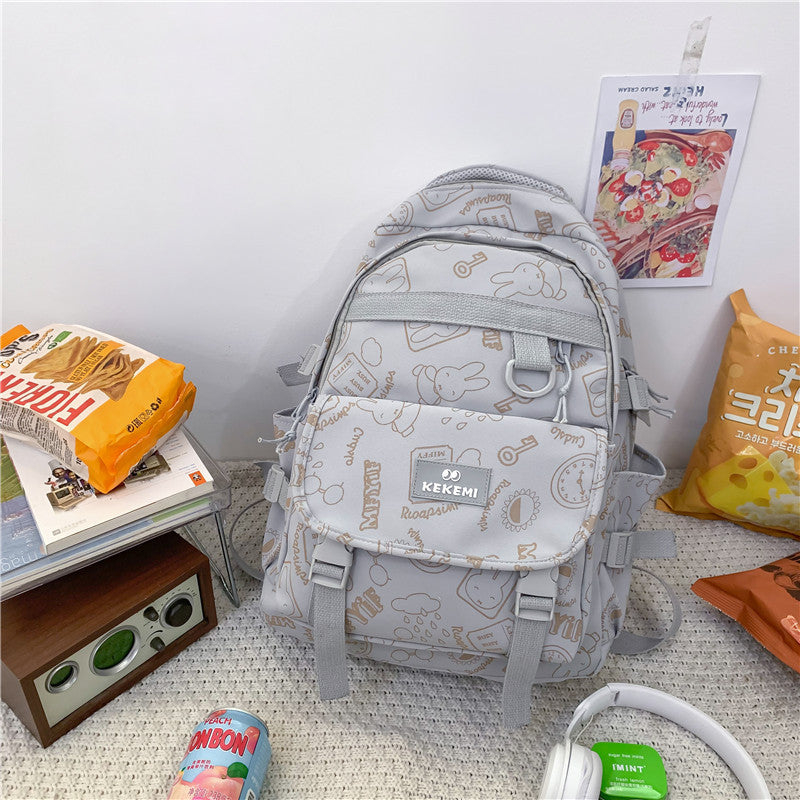 Women's Simple Fashion Color Contrast Schoolbag