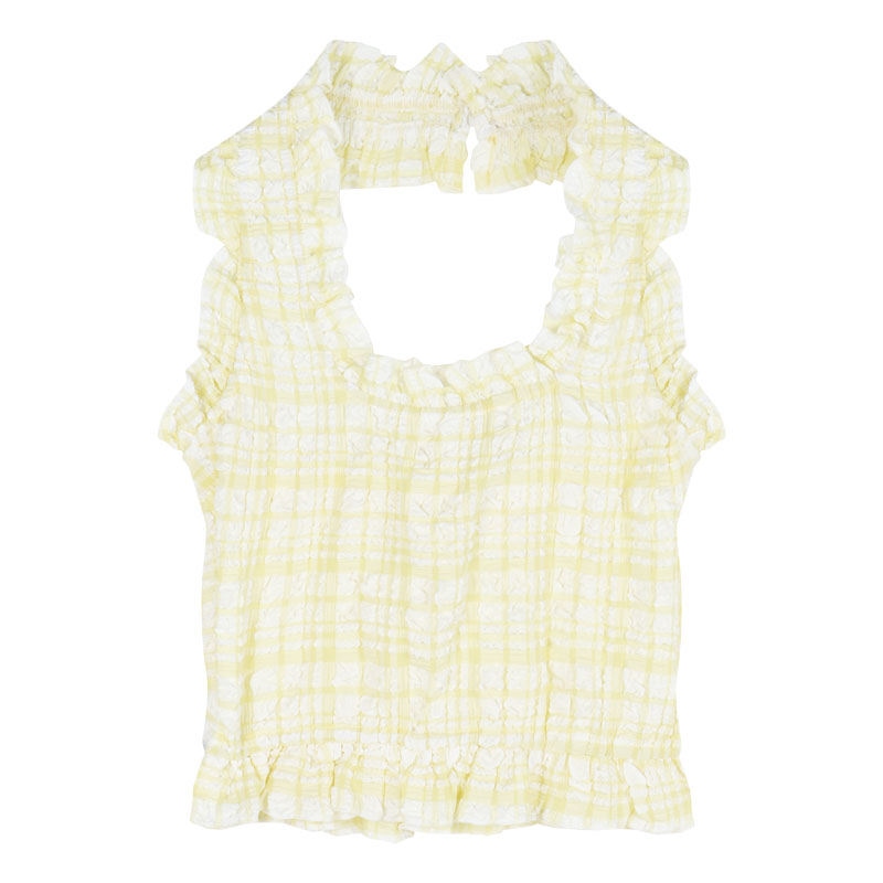 Pure Desire Halter Neck Camisole Women's Plaid Sexy