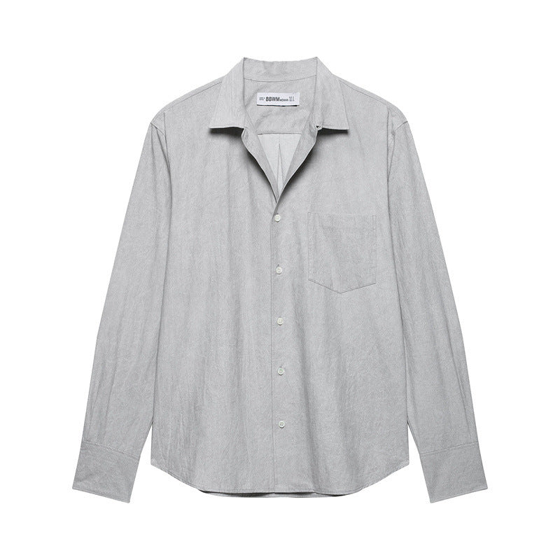 Autumn Solid Color European And American Tuyere Pocket Decoration Shirt