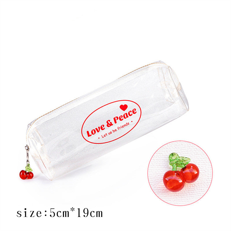 Japanese And Korean Style Shiny Sweet Transparent Zipper Pencil Case