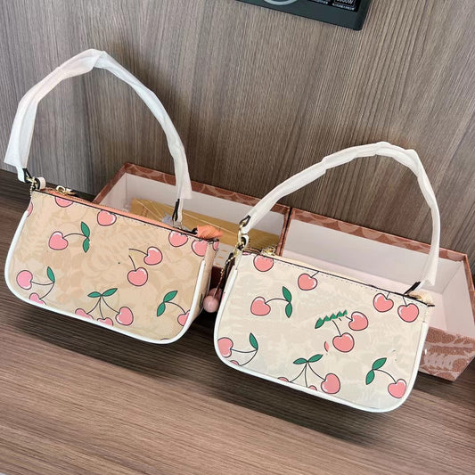 Cherry Pendant Underarm Printed Women's Shoulder Messenger Bag