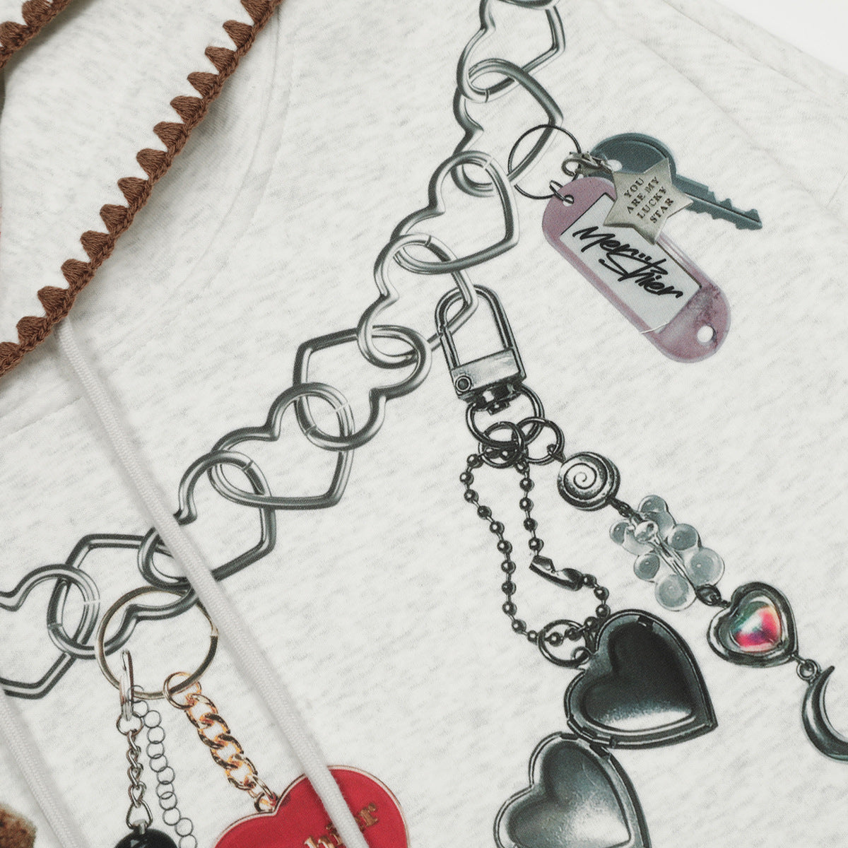 American Retro Couple Hoodie Idle Style Bear Printed Hoodie