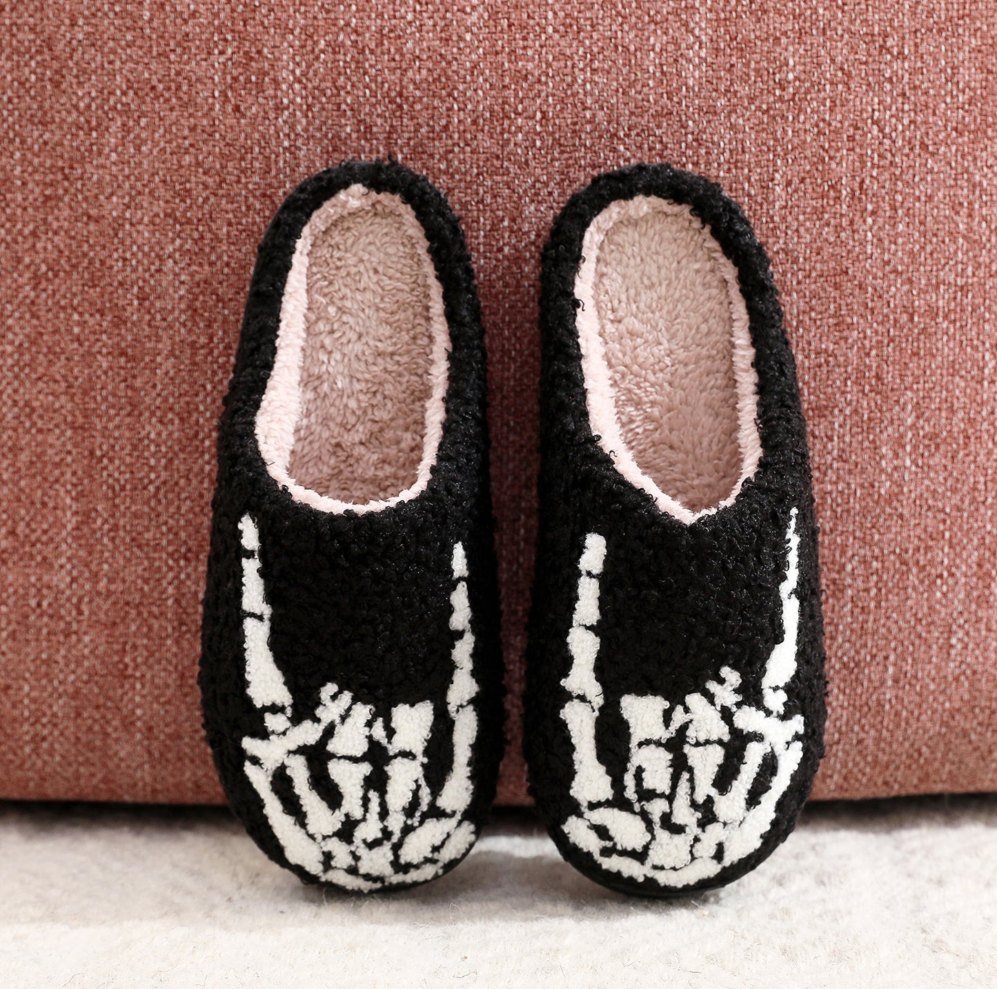 Halloween Kranie Finger Rock Broderet Printede Bomulds Sutsko