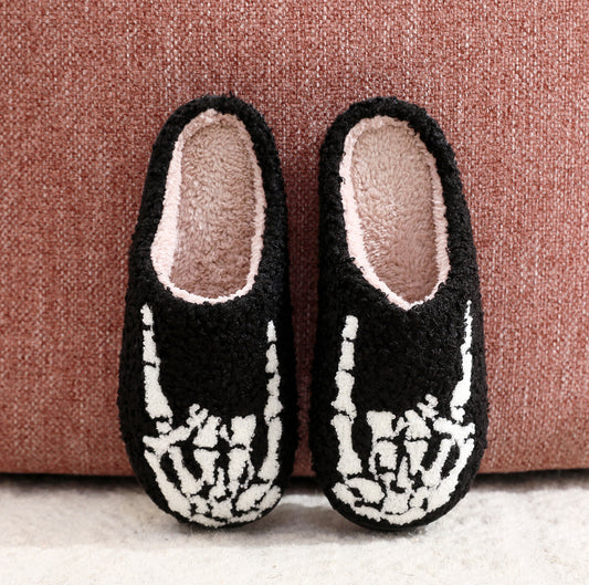 Halloween Kranie Finger Rock Broderet Printede Bomulds Sutsko