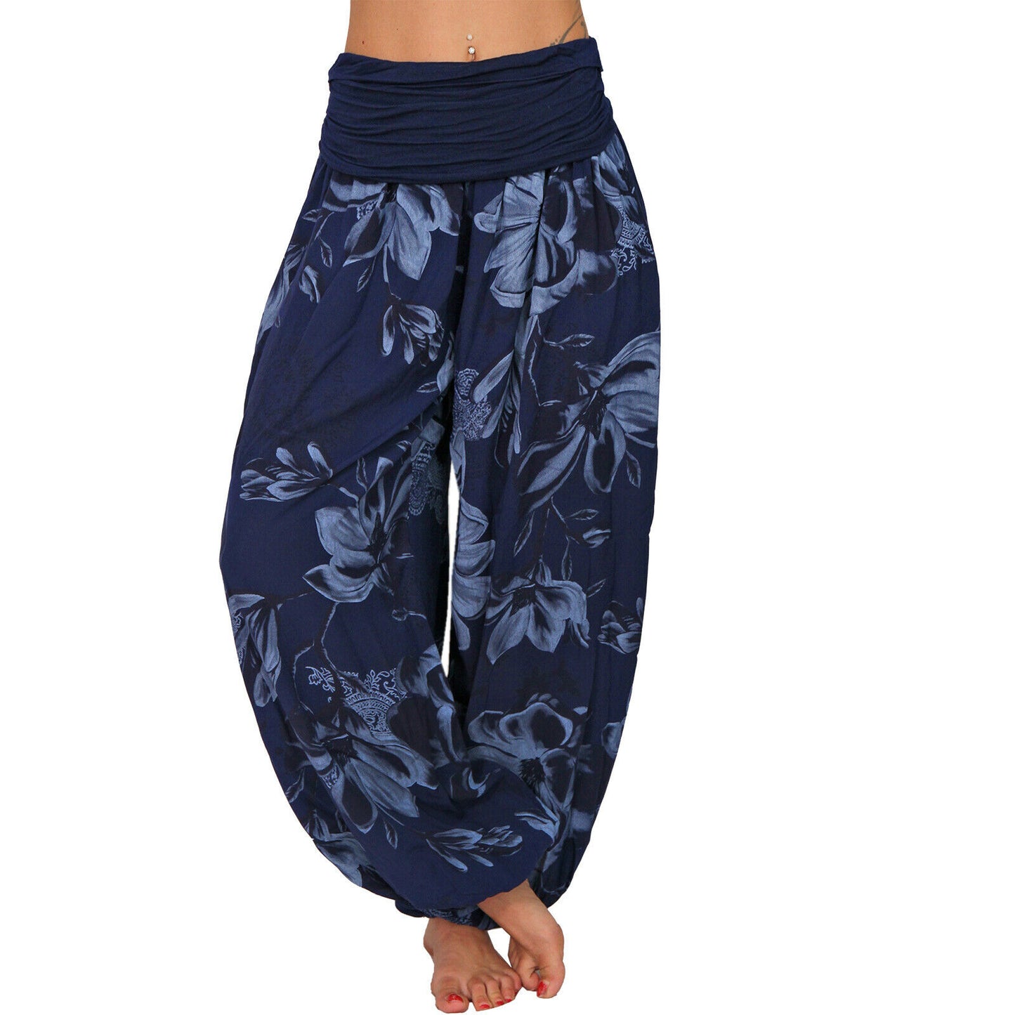 European And American Printed Loose Casual Wide-leg Harem Pants
