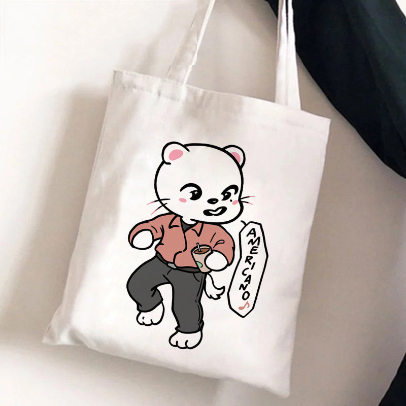 Cute Cartoon Canvas Tutor Lunch Bag