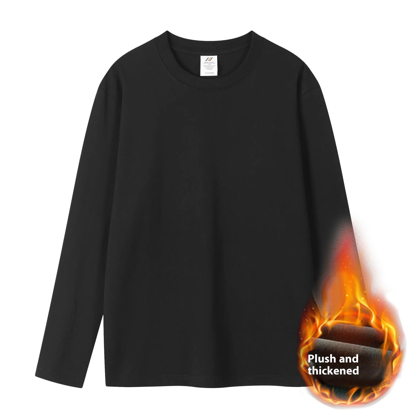 Plus Velvet Hvid Bundskjorte Dame Inder Match Mellemlang Løs T-shirt
