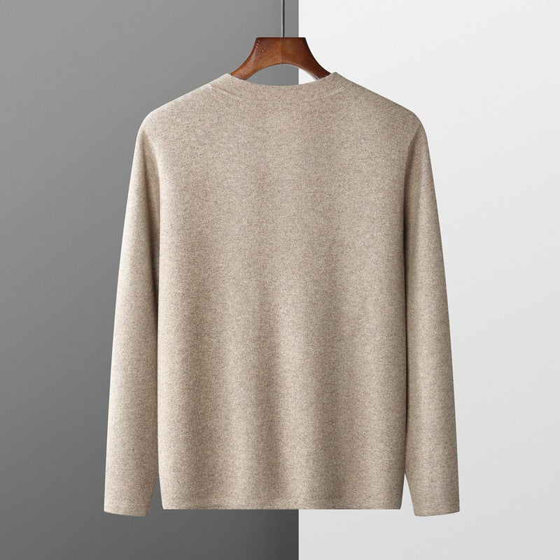 Wool Cardigan Men's Stand Collar Solid Color