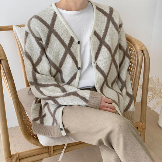 Herre Løs Casual Strikket Cardigan