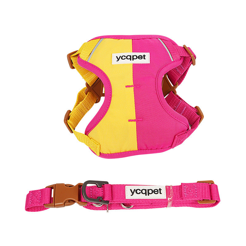 Cute Color Matching Dog Hand Holding Rope Reflective Chest Strap
