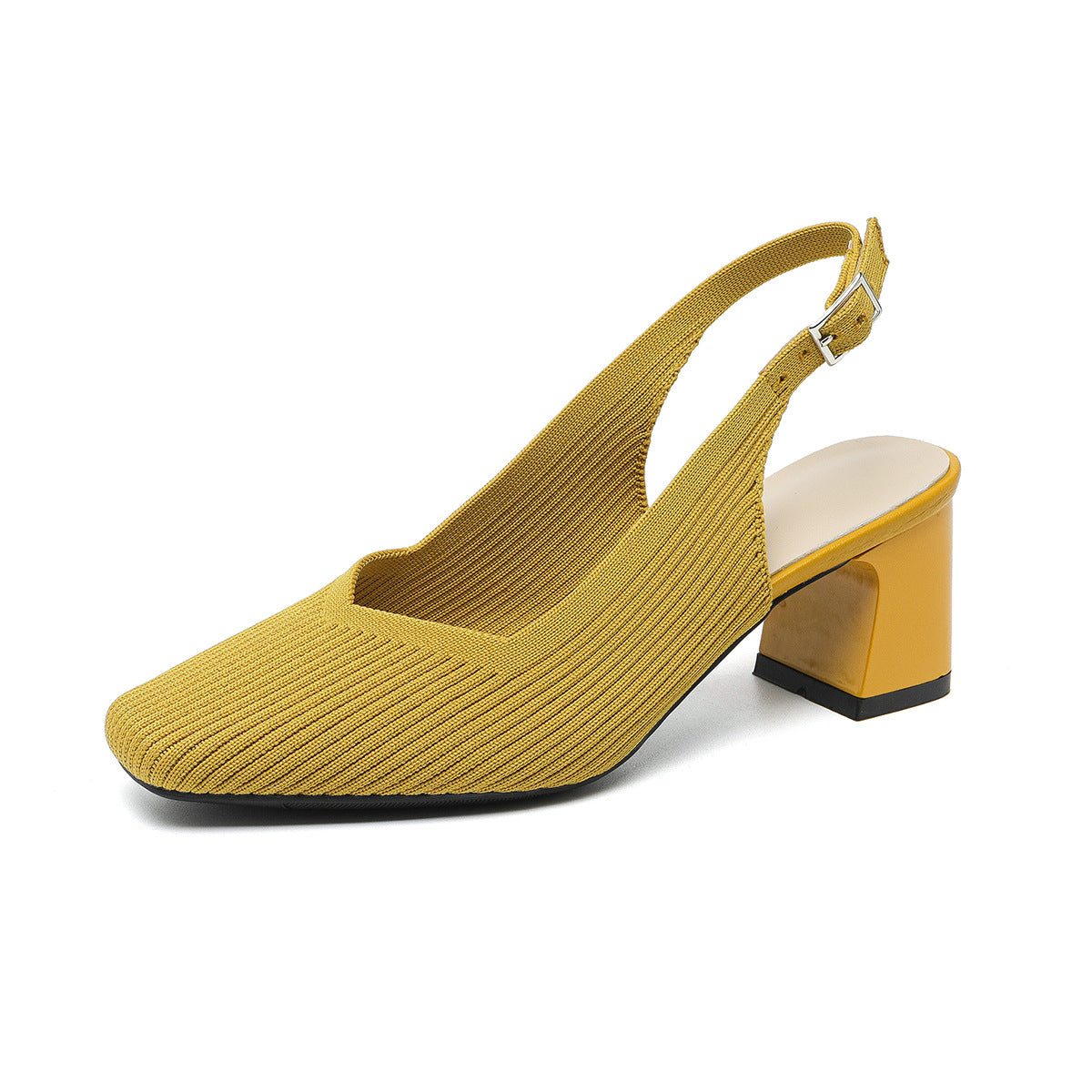 Square Toe Cap High Heel Sandals