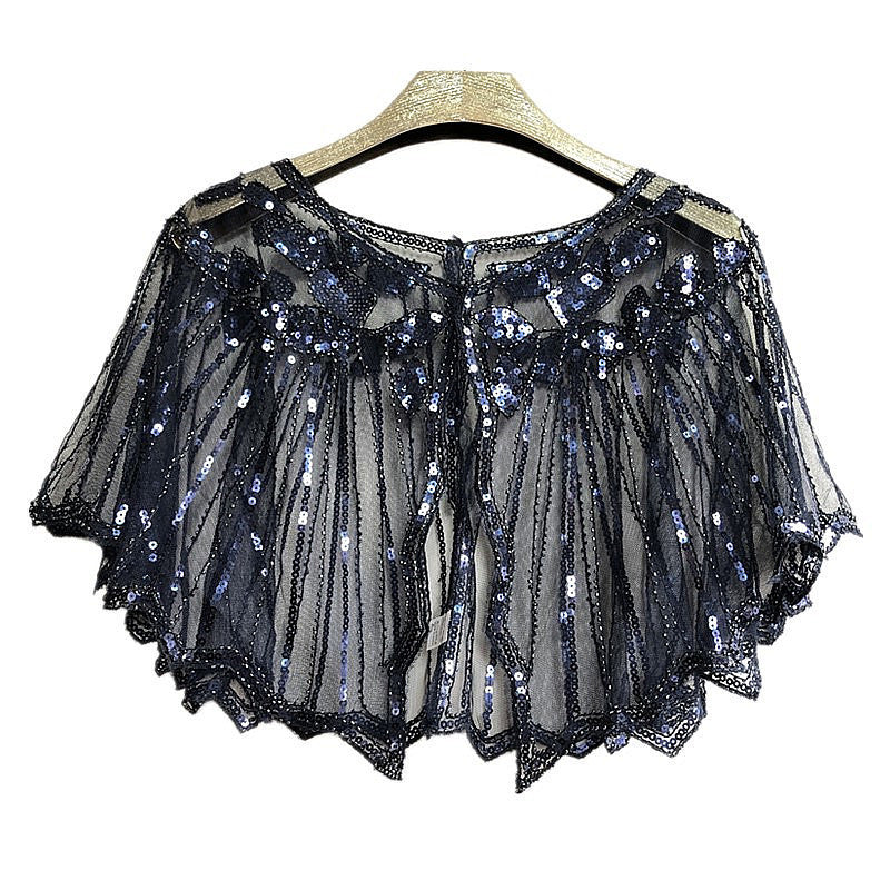 Shawl Outer Match Short And Thin Sequined Dress