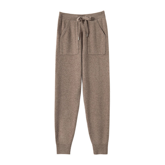 Autumn And Winter New Knit Pants For Women, Draped Casual High-waisted Trendy Slimming Floor-length
